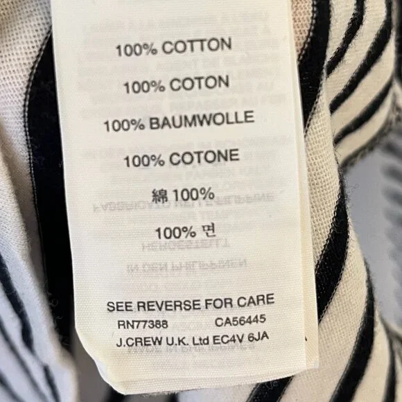 J Crew Tissue Turtleneck XS White Black Stripe Preppy Classic Basic Capsule - Picture 4 of 6